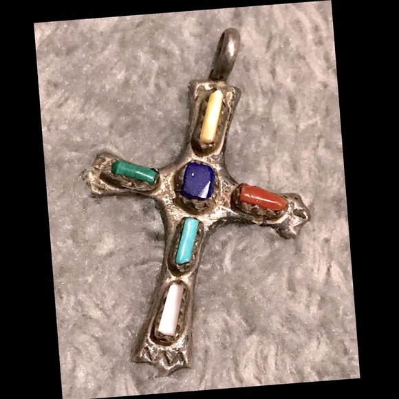 Zuni VINTAGE “W. IULE” cross - Picture 1 of 3
